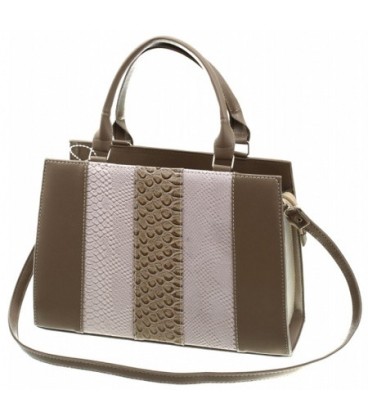 Сумка женская на плечо Cagia 230*330*100 мм, коричневая с вставками