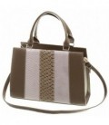 Сумка женская на плечо Cagia 230*330*100 мм, коричневая с вставками