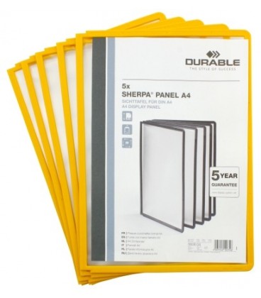 Демопанель в рамке Durable Sherpa желтая (цена за 1 шт.)