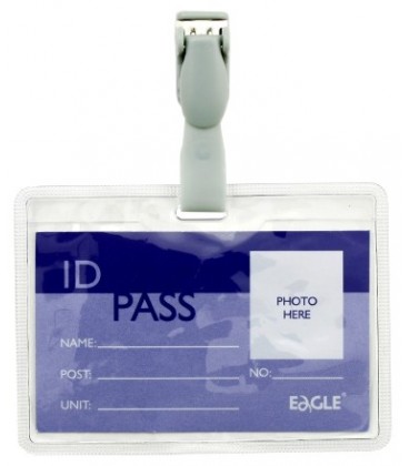 Бейдж с клипом Eagle 55*90 мм, цвет клипа - ассорти
