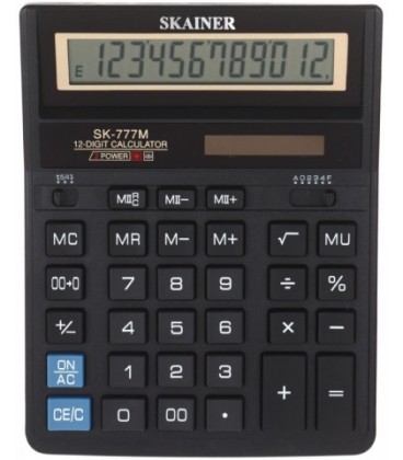 Калькулятор 12-разрядный Skainer SK-777M черный