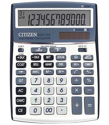 Калькулятор 12-разрядный Citizen CCC-112 серый