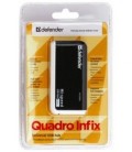 Разветвитель Defender Quadro Infix 4 порта, черный с белым