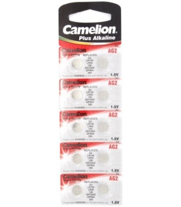 Батарейка щелочная дисковая Camelion Alkaline AG2, LR726, GP 96A, 1.5V