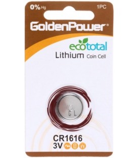Батарейка литиевая GoldenPower Lithium CR1616, 3V