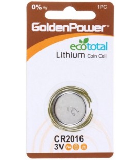 Батарейка литиевая GoldenPower Lithium CR2016, 3V