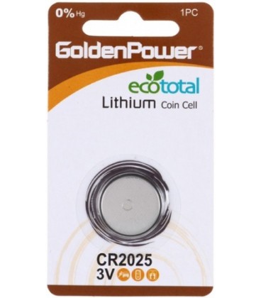Батарейка литиевая GoldenPower Lithium CR2025, 3V