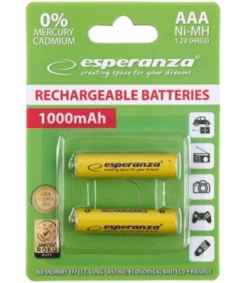 Аккумулятор Esperanza AAA, 1.2V, 1000 mAh (2 шт. в упаковке)