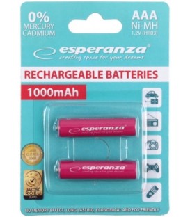 Аккумулятор Esperanza AAA, 1.2V, 1000 mAh (2 шт. в упаковке)