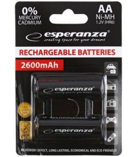 Аккумулятор Esperanza AA, 1.2V, 2600 mAh (2 шт. в упаковке)
