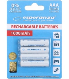 Аккумулятор Esperanza AAA, 1.2V, 1000 mAh (4 шт. в упаковке)