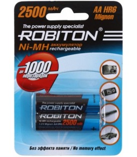 Аккумулятор Robiton AА, HR6, 1.2V, 2500 mAh (2 шт. в упаковке)