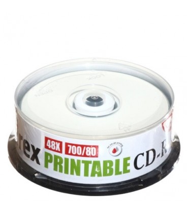 Компакт-диск CD-R Mirex Printable 48x, 25 шт., в тубе