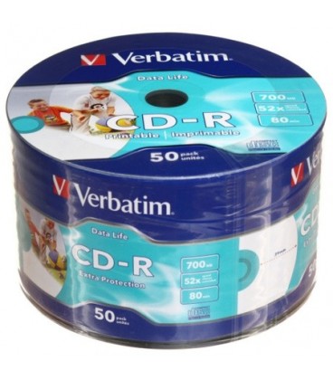 Компакт-диск CD-R Verbatim 52х, 50 шт. в тубе