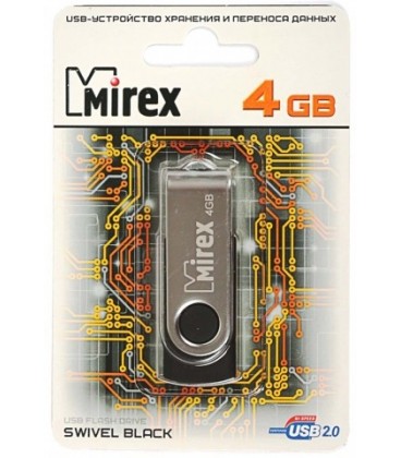 Флэш-накопитель Mirex Swivel 4Gb, корпус черный