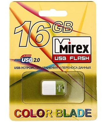 Флэш-накопитель Mirex Arton 16Gb, корпус бело-салатовый
