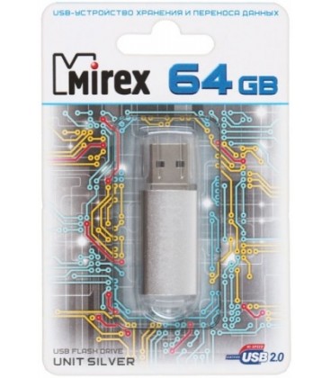 Флэш-накопитель Mirex Unit 64Gb, корпус серебристый