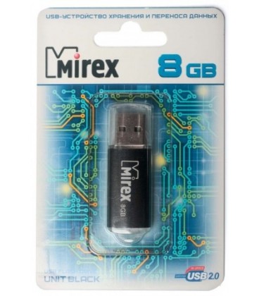 Флэш-накопитель Mirex Unit 8Gb, корпус черный, с колпачком
