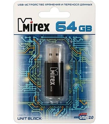 Флэш-накопитель Mirex Unit 64Gb, корпус черный