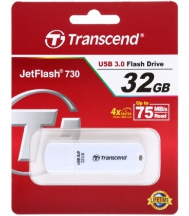 Флэш-накопитель Transcend JetFlash 730 32Gb, корпус белый