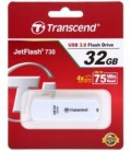 Флэш-накопитель Transcend JetFlash 730 32Gb, корпус белый