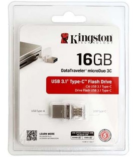 Флэш-накопитель Kingston DataTraveler microDuo 16Gb, (поддержка USB 2.0, 3.1/3.0, два типа портов: Type-A, Type-C)