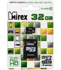 Карта памяти micro Mirex class 10 micro SDНС, class 10, 32Gb + переходник на SD