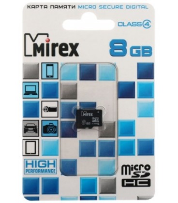 Карта памяти micro SDHC Mirex class 4 micro SDHC, class4, 8Gb