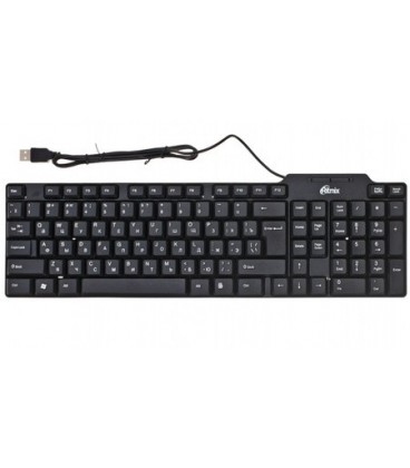 Клавиатура Ritmix RKB-111 USB, проводная, черная