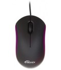 Мышь компьютерная Ritmix ROM-111 проводная, USB, черная с фиолетовым