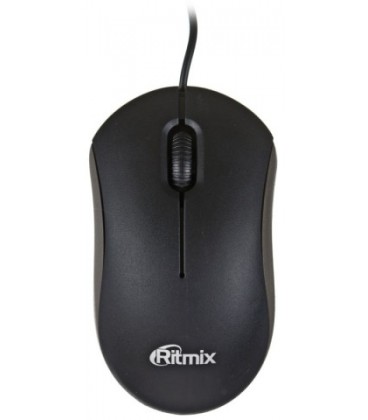 Мышь компьютерная Ritmix ROM-111 проводная, USB, черная с серым