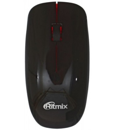 Мышь компьютерная Ritmix RMW-110 беспроводная, USB, черная с красным