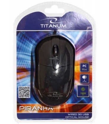 Мышь компьютерная Titanum Piranha TM107K USB, проводная, черная