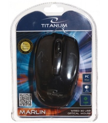 Мышь компьютерная Titanum Marlin TM110K USB, проводная, черная