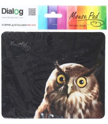 Коврик для мыши Dialog PM-H15 220*180 мм, черный с рисунком «Сова»