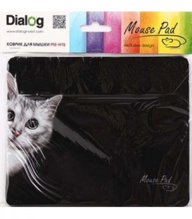 Коврик для мыши Dialog PM-H15 220*180 мм, черный с рисунком «Кошка»