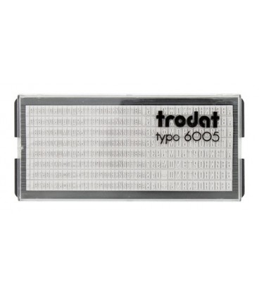Касса символов для самонаборных штампов Trodat typo 6005 360 символов, высота осн. шрифта 2,2 мм, шрифт для выделения 3,1 мм