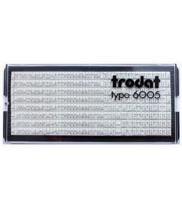 Касса символов для самонаборных штампов Trodat typo 6005 360 символов, высота осн. шрифта 2,2 мм, шрифт для выделения 3,1 мм