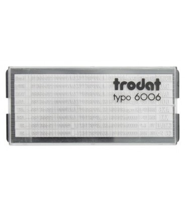 Касса символов для самонаборных штампов Trodat typo 6006 312 символов, высота осн. шрифта 2,2 мм, шрифт для выделения 3,1 мм