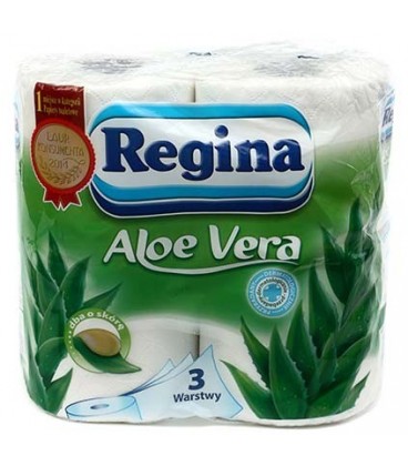Бумага туалетная Regina 4 рулона, ширина 95 мм, Aloe Vera, белая