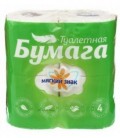 Бумага туалетная «Мягкий знак» 4 рулона, ширина 90 мм, белая
