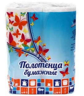 Полотенца бумажные «Мякишко» (в рулоне) 2 рулона, ширина 225 мм, белые