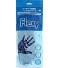Перчатки латексные хозяйственные Flexy Gloves размер L, синие