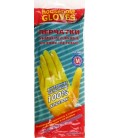 Перчатки латексные хозяйственные Gloves размер M, желто-голубые