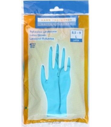 Перчатки латексные Hand Protector размер L, голубые