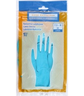 Перчатки латексные Hand Protector размер M, голубые