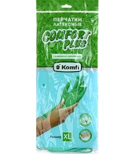 Перчатки латексные Komfi Comfort Plus размер XL, зеленые