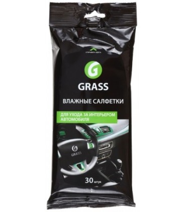 Салфетки влажные для ухода за интерьером авто Grass 30 шт.