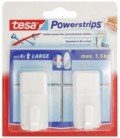 Крючки подвесные самоклеящиеся большие Tesa Powerstrips 5*2 см, прямоугольные белые