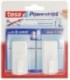 Крючки подвесные самоклеящиеся большие Tesa Powerstrips 5*2 см, прямоугольные белые